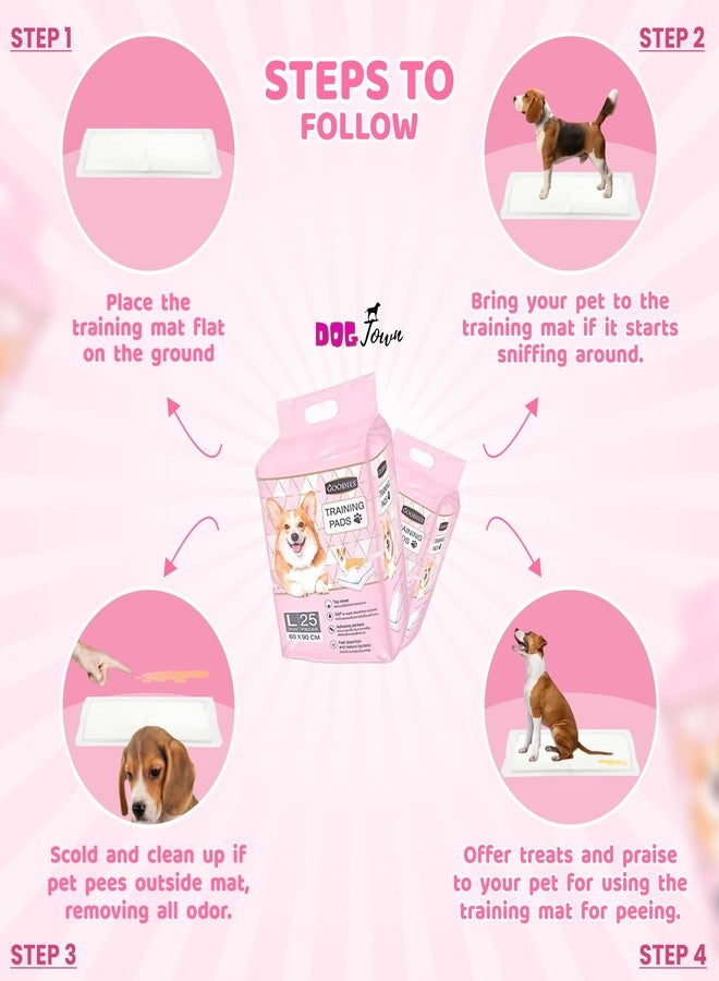 DOGTOWN Goodies Traning Pads| Size - L |Dog Training Pads/Training Pee and Potty Pads with Quick Drying Surface and Absorbent Core/Suitable for Small/Large Breed Puppies (Pack of 2) - Image 2
